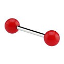 Činka červené míčky [chir. ocel 316L/akryl]